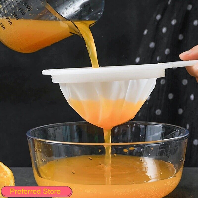 Gambar Kitchen Mesh Nylon Filter Penapis Mesh Nilon Dapur Penapis Jaring Nilon Dapur Reusable Nylon Super Fine Colander Mesh Sieve Strainer With Handle For Honey Juice Tea Soymilk Coffee Filter Kitchen ?????