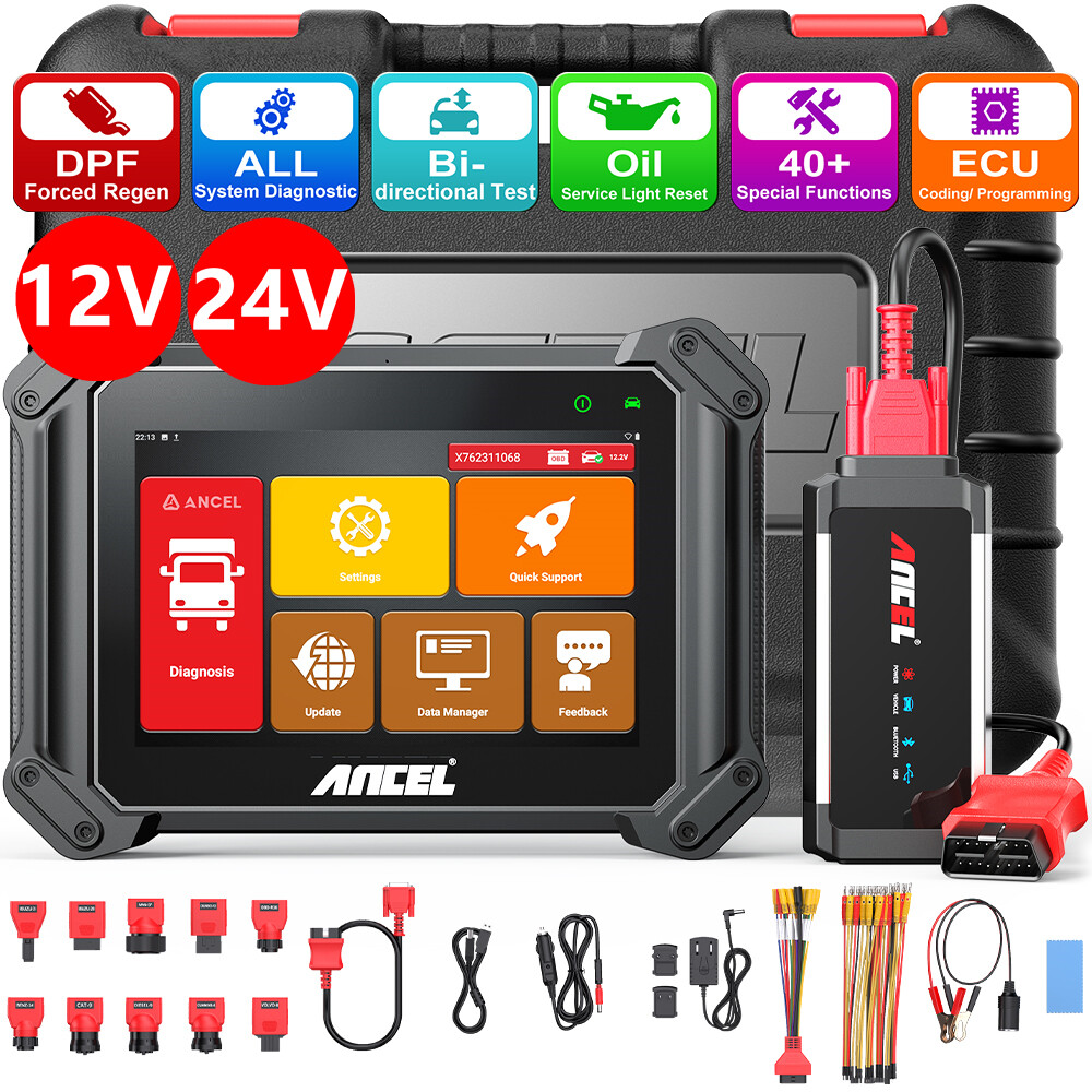 Ancel v6 pro+HD Enhanced 12v 24v Car & Truck All System Diagnostic Tool Ecu Programming Obd2 Scanner Full System 2024 Newest Key Programming Odb2 Scanner Heavy Duty Truck Scanner Wifi Scanner Engine Code Reader & Scan Tool Odb Scaner Car Diagnostic Tool ราคา 22,240 บาท*ส่งฟรี