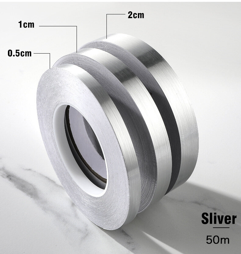 50M Băng Keo Miếng Gạch Dán Tự Dính Giấy Dán Gạch Viền Nẹp Khe Tường Chống Thấm Sàn Miếng Dán Đường