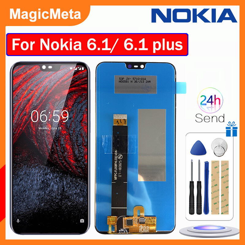 Magicmeta LCD chính hãng cho Nokia 6.1 Plus Màn hình LCD Bộ linh kiện số của màn hình cảm ứng thay thế cho Nokia 6.1 Plus màn hình hiển thị