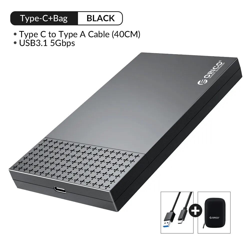 ORICO Vỏ Bọc Ổ Cứng 2.5 "Vỏ HDD SATA3.0 Sang USB3.1 Type-C SSD HDD Box HD Ổ HDD Gắn Ngoài Caddy Nhựa