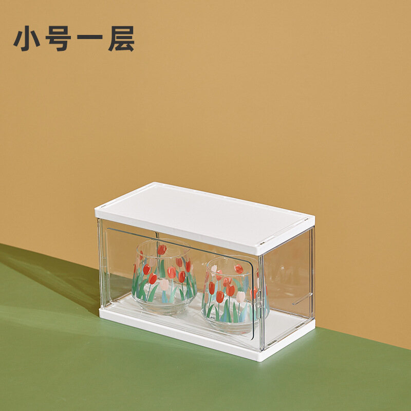 Gambar ?? Ready Stock?? Tea Cup Storage Rack Tea Set Box Desktop Dustproof Living Room Drain Rack Water Cup Cup Storage Cabinet