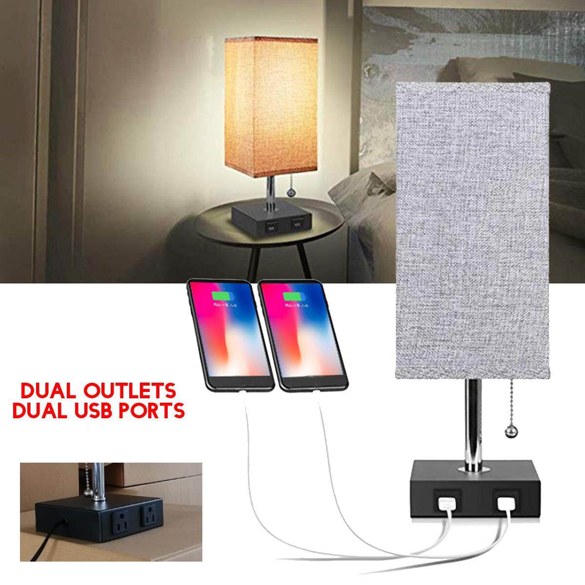 side table with lamp and usb port