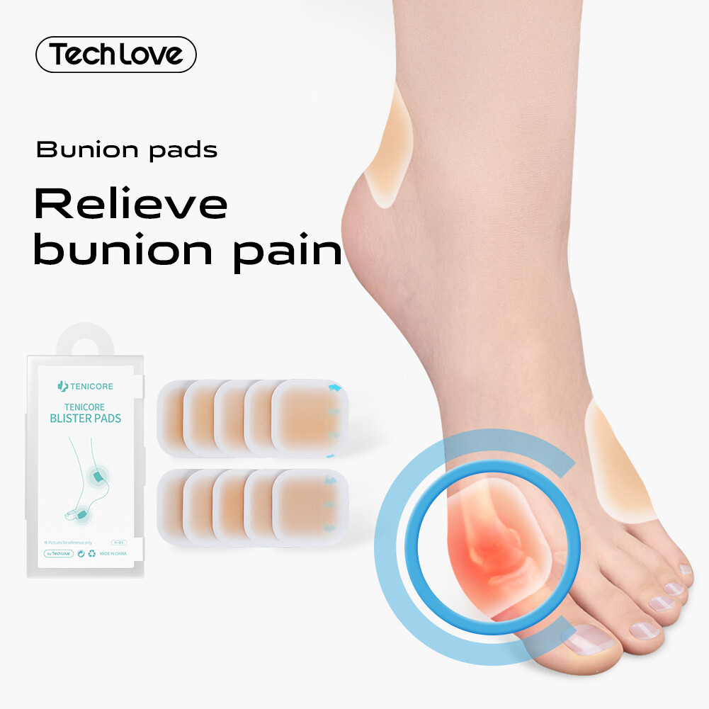 Tech Love miếng đệm bunion, chống mài mòn, chống thấm nước, miếng đệm chân gel mềm cho nam và nữ, băng thấm nước, đệm chân miếng đệm metatarsal, hỗ trợ lót, đệm chân trước, đệm gót chân Bunion Pads 10 PCS