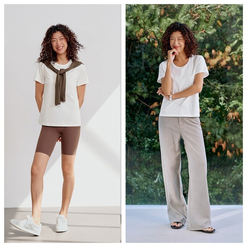 Semir Women Cool Short Sleeve T-Shirt Moisture Wicking Minimalist Versatile 2025 New Shoulder Style Summer Basic ราคา 1,303 บาท*ส่งฟรี