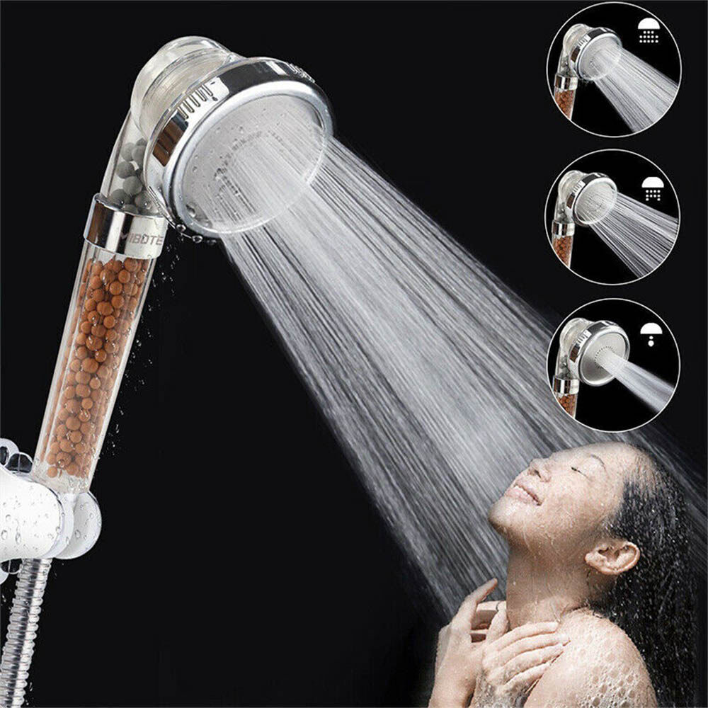 Shower Head 300% High Turbo Pressure 40% Water Saving Laser Ionic 3 Filters 