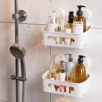 TAILI Shower Caddy Suction Cup 2 Pack Bathroom Shower Basket Wall Mounted Organizer Shelf for Shampoo Body Wash Conditioner Plastic Shower Rack for Kitchen & Bathroom Drill-Free Removable…
