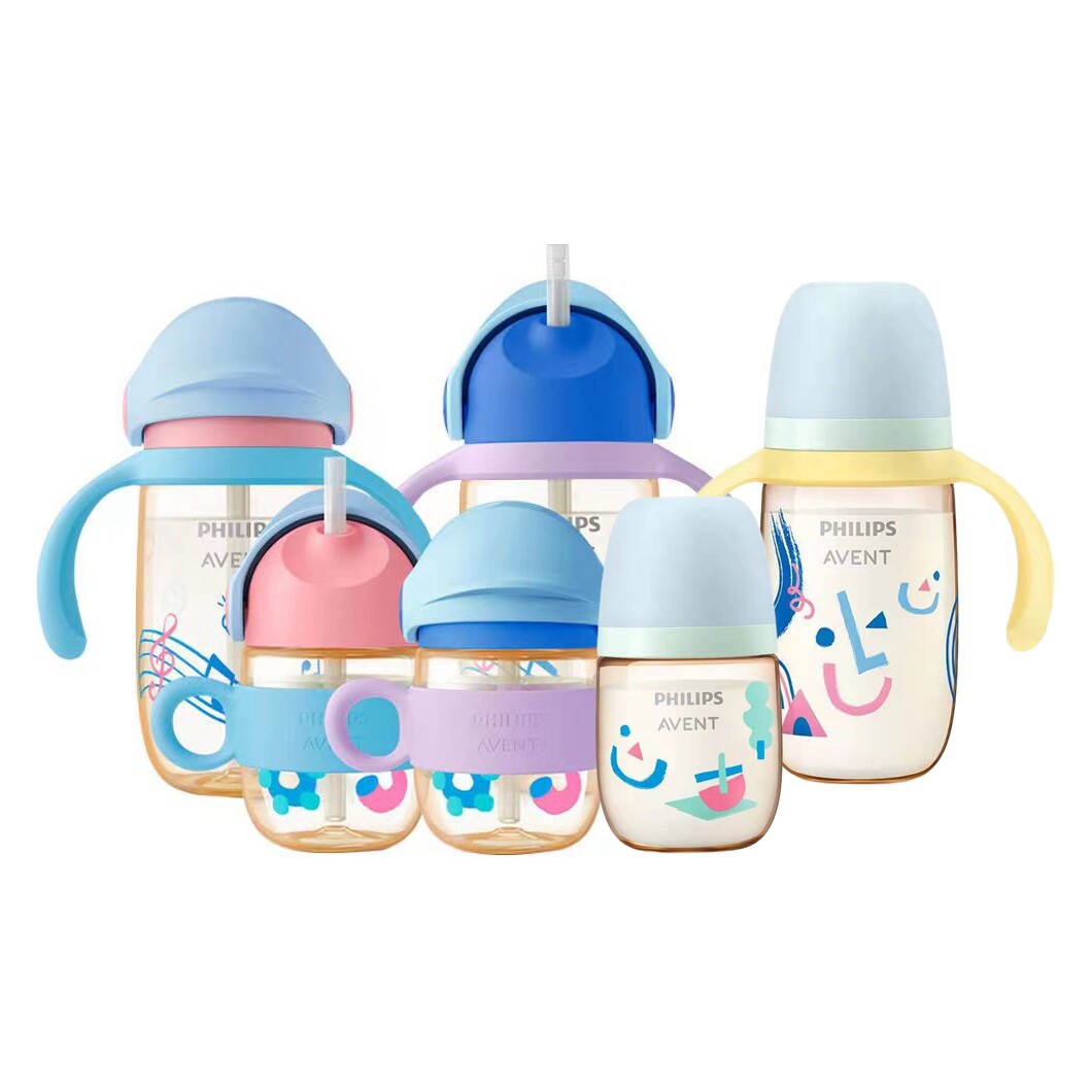 Bình sữa Philips AVENT baby chính hãng Cổ rộng Bình cho ăn PPSU Cốc rơm Cốc Sippy cho trẻ mới biết đi 200ml/330ml