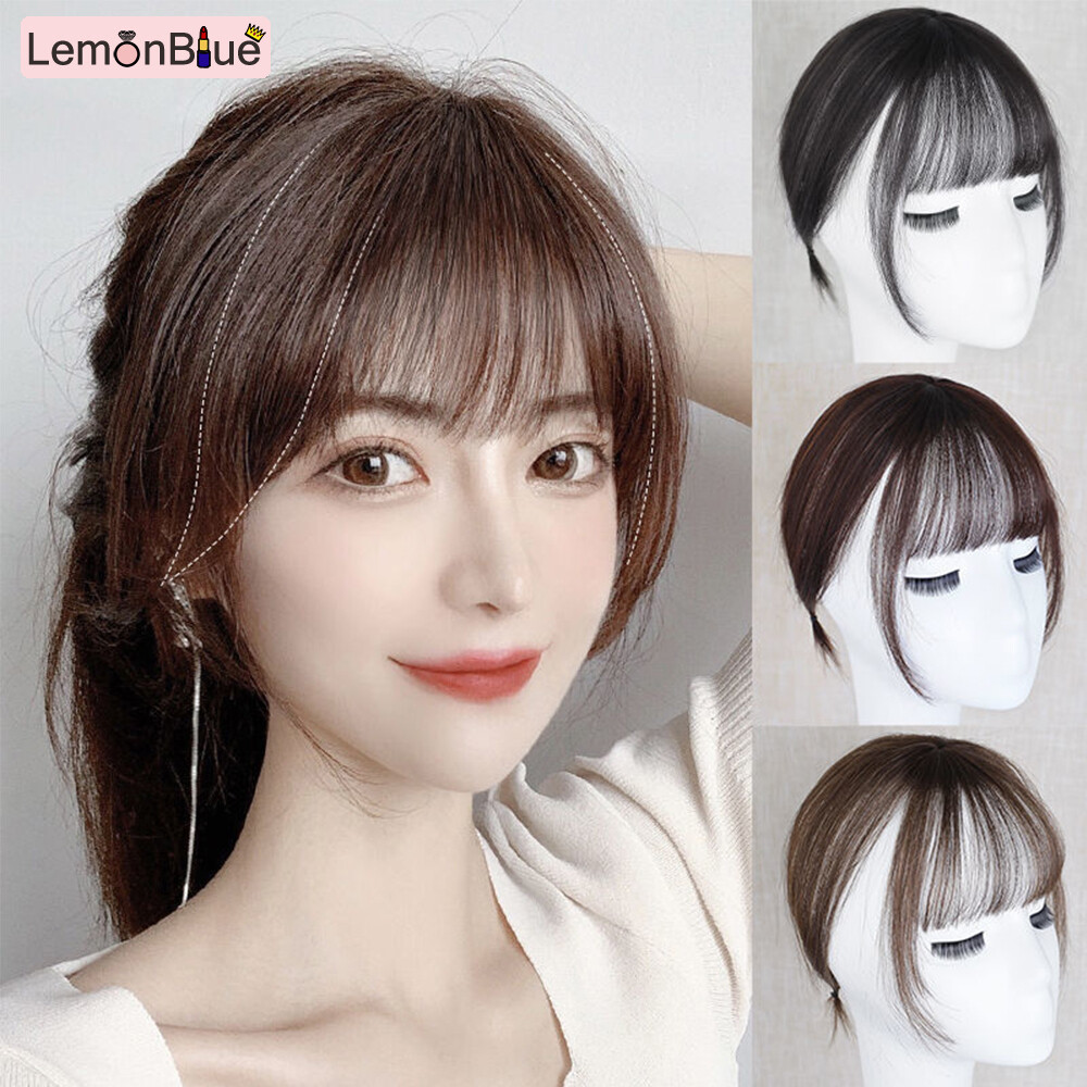 Gambar LemonBlue K?p Toàn B? Không Vi?n Vô Hình V?i Áo T?ng H?p Toupee Tóc Bangs S?i Tóc Tóc Mái Gi? 3D