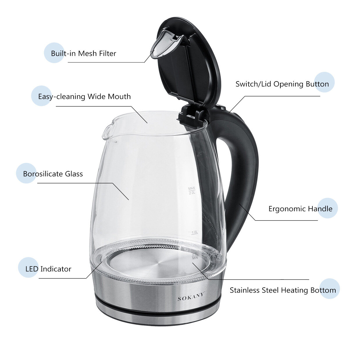 electric kettle wide mouth