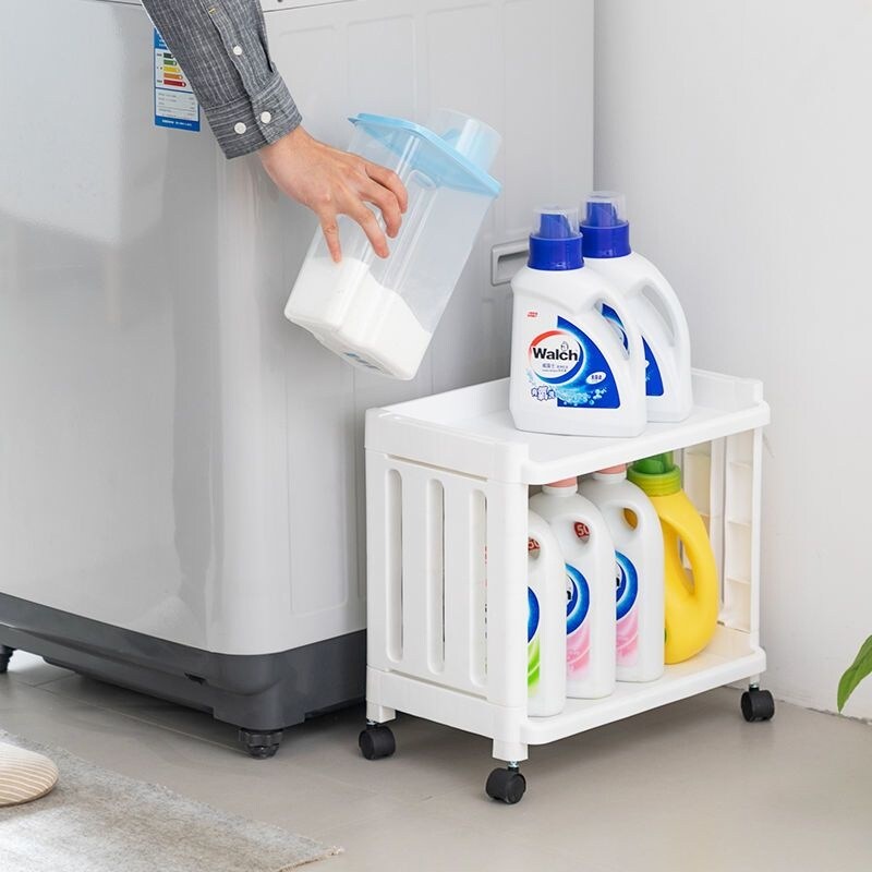 Gambar ?Ready Stock? BathroomRack ToiletRack KitchenRack Laundry Detergent Shelf BalconyFloor Multi layerPP Polypropylene Material