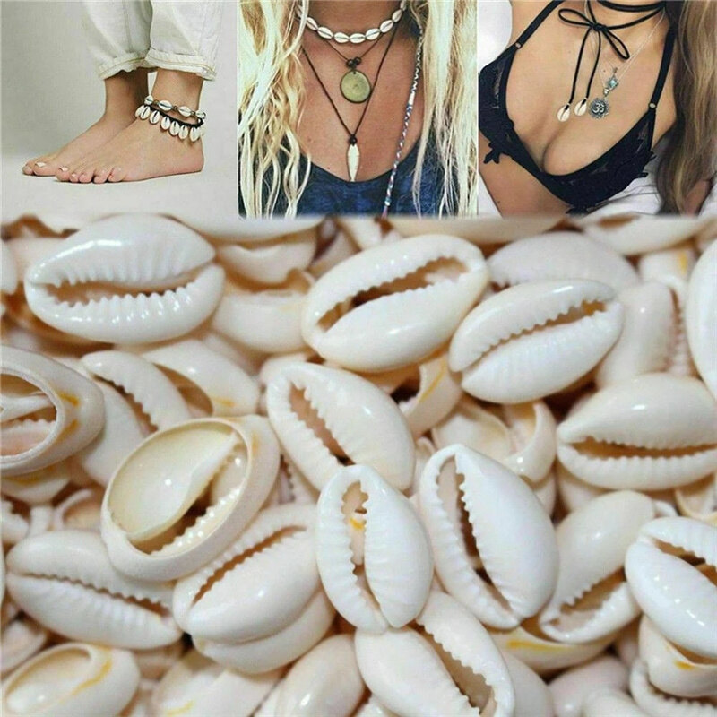 50Pcs White DIY Sea Shell Cowrie Cowry Charm Beads Beach Jewelry
