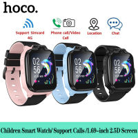 【Có tiếng Việt】 HOCO Y104 Đồng hồ trẻ em Thẻ SIM 4G 1.69 inch Màn hình 2.5D Hỗ trợ G * PS LBS+WIFI Định vị video IP65 Hỗ trợ chống nước Hình ảnh Smartwatch Quà tặng trẻ em phổ quát cho tất cả các điện thoại thông minh