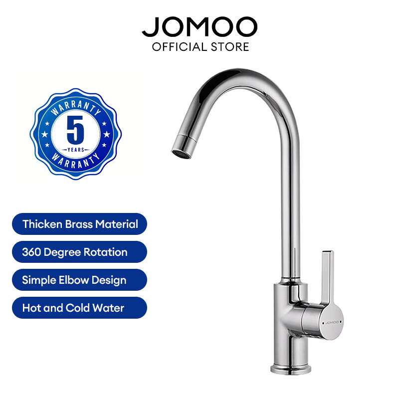 Jomoo nóng và lạnh Vòi chậu rửa nhà bếp Brass 360 ° xoay ít nước giật gân vòi nước bền vòi rửa chén