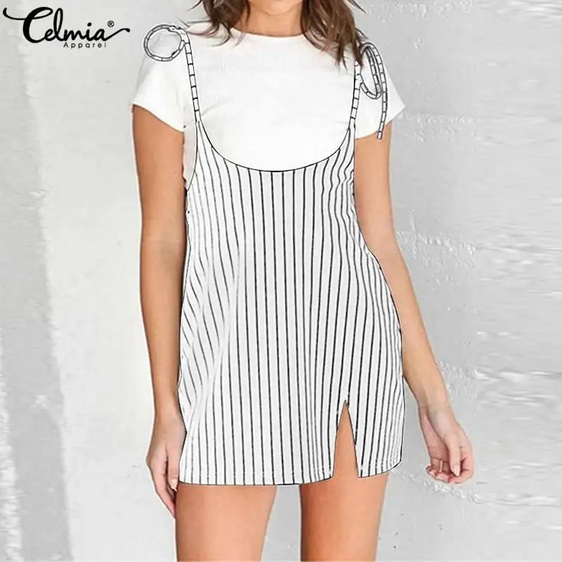 dungaree mini dress