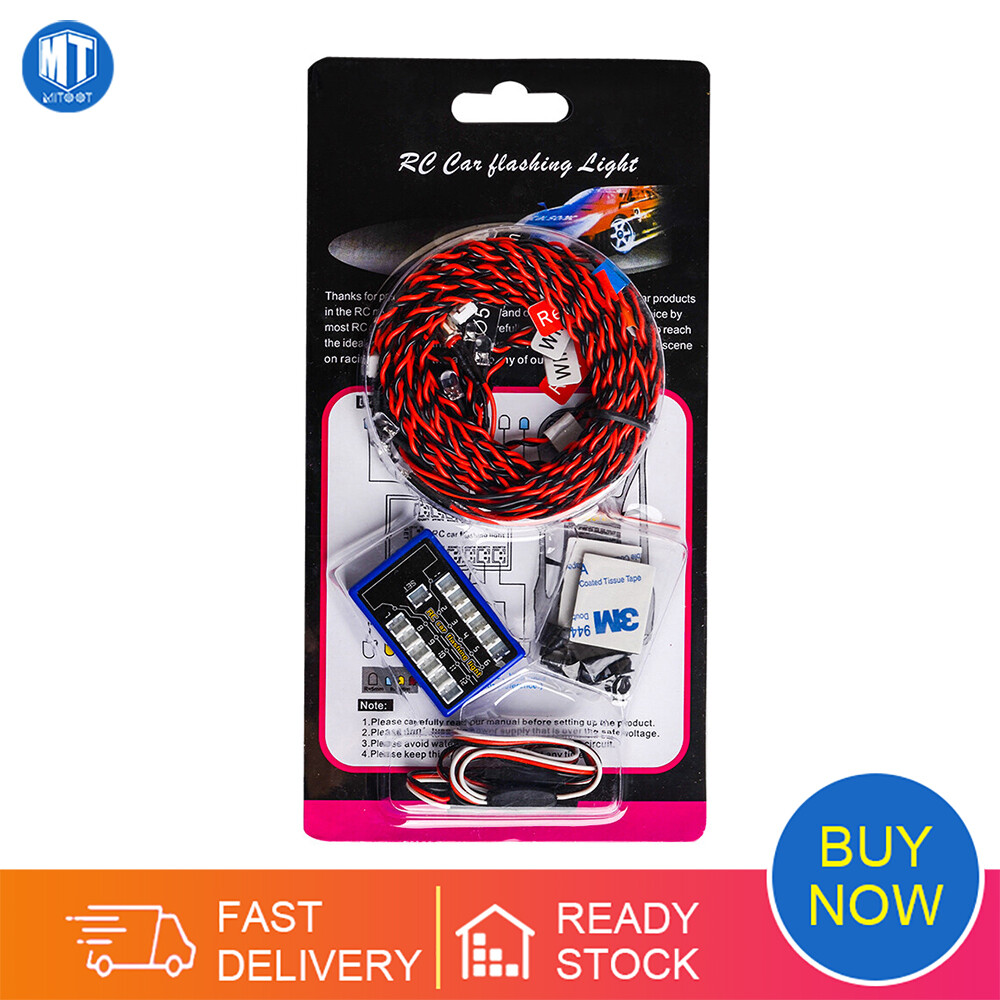 Đèn led xe hơi 12 bóng led bộ đèn nhấp nháy cho mô hình xe hơi điều khiển từ xa 1/10 1/8 hsp tamiya cc01 d90 scx10