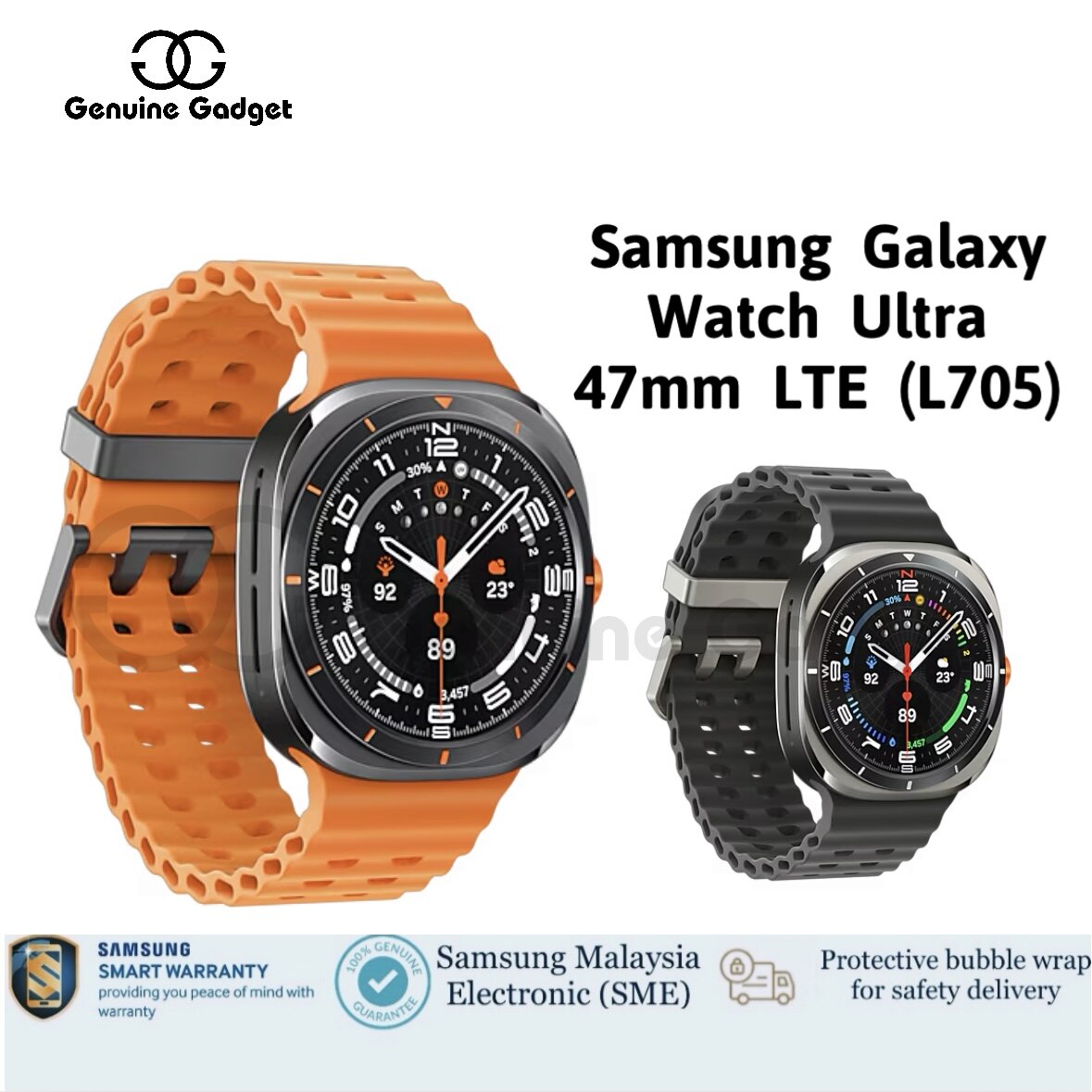 Samsung Galaxy Watch Ultra 47mm LTE (L705) 2GB RAM +32GB ROM 1 YEAR WARRANTY BY SAMSUNG MALAYSIA ELECTRONICS (SME)