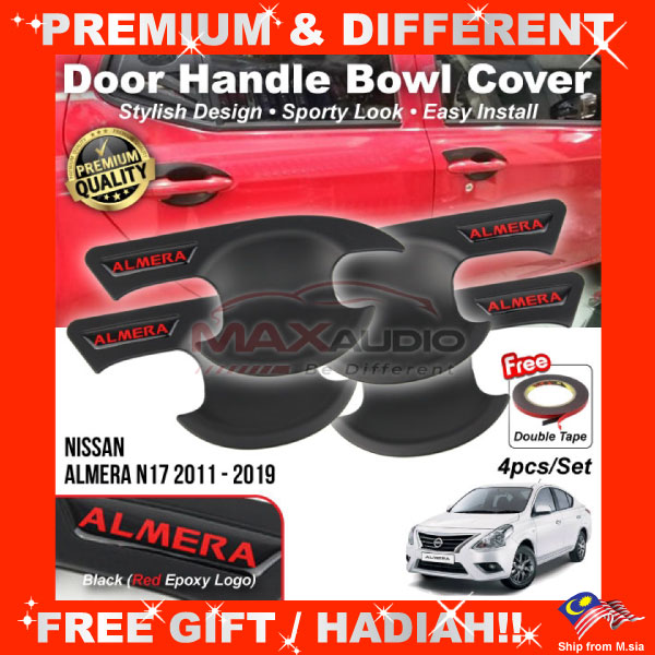 thumbnail interactive-video image 1 of Chrome Door Handle Bowl Covers For 2012-2019 Nissan Versa Sedan - Set Of 4 1 of 6