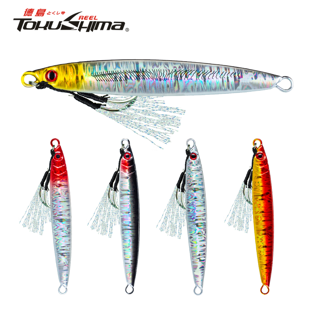 1Pc Metal Fishing Jigs 14g 17g 21g 28g 40g 60g 80g 100g Casting Lure Metal Jigs Artificial Laser Fishing Bait Slow Jigging Lure with Assist Hooks ราคา 26 บาท*ส่งฟรี