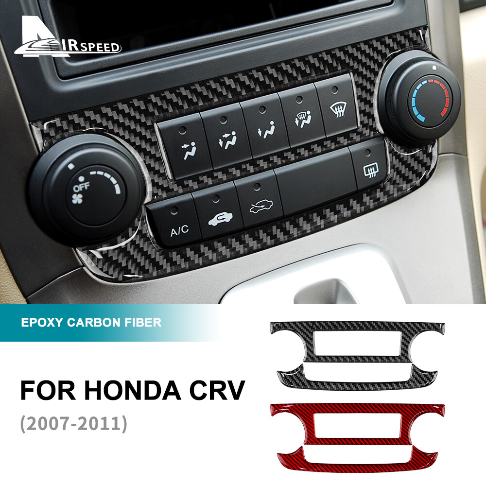 AIRSPEED Carbon Fiber For Honda CRV 2007-2011 Center Control Adjustment Button Decorative Frame Sticker Air Conditioning Decorative Frame Sticker Interior Accessories ราคา 261 บาท*ส่งฟรี