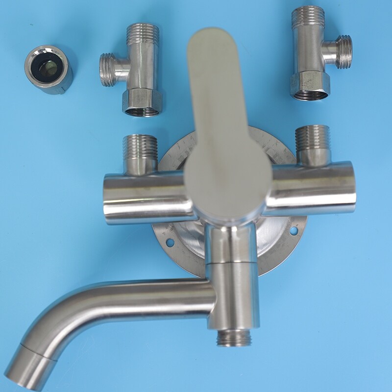 Gambar Stainless steel with the shower bibcock of cold hot mix water valve with the bath water heater faucet shower set switch