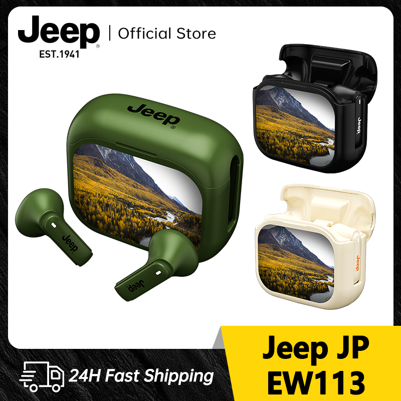 Jeep EW113 TWS Bluetooth Earphone Sports Waterproof Headphones Touch Screen Earbuds, Wireless Earbuds Smart Screen, Active Noise Cancelling Headset Earbuds for iOS/Android ราคา 699 บาท*ส่งฟรี