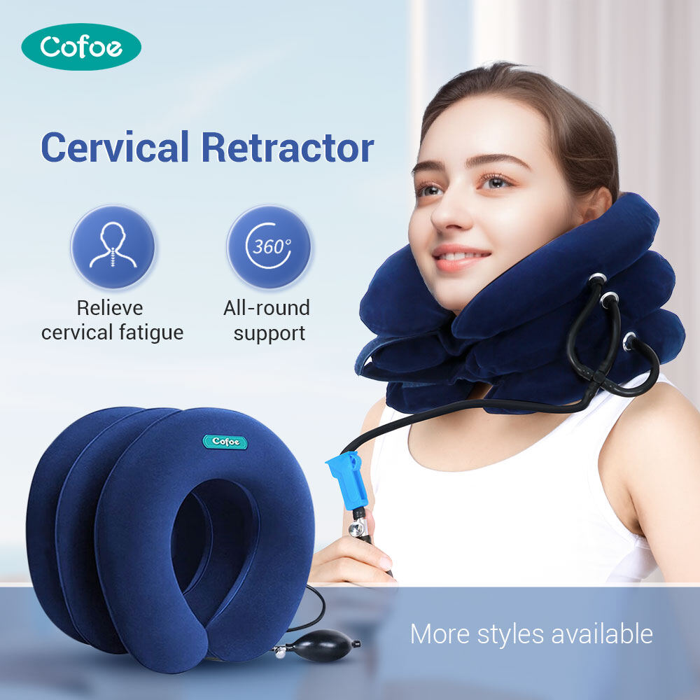 Cofoe Inflatable Cervical Vertebra Retractor Corrector Cervical Brace Neck Cover Fixed Household Neck Pillow Portable Neck Disease Forward Treatment Massager ราคา 407 บาท*ส่งฟรี