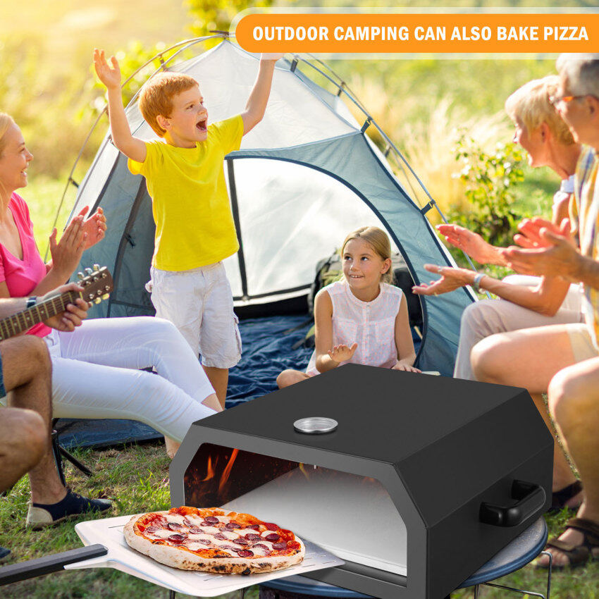 Gambar Black Portable Pizza Oven Product Main Material High Quality Carbon Steel + High Temperature Black Coating + Advanced Pizza Slate