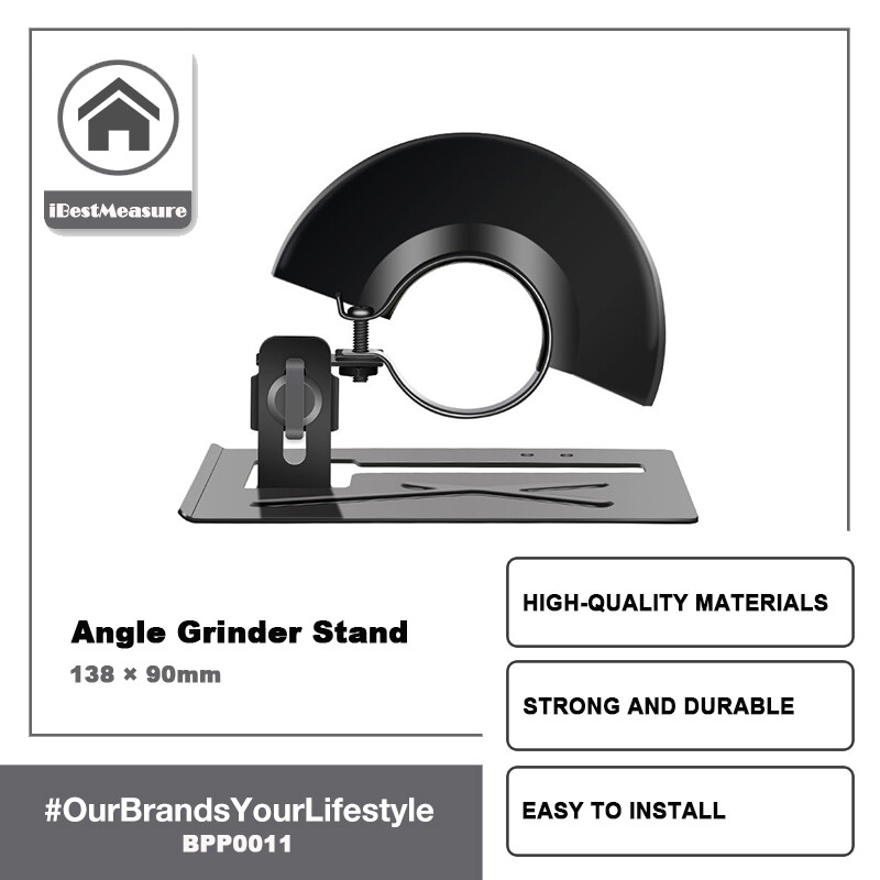 iBestMeasure Giá đỡ máy mài góc có thể điều chỉnh Giá đỡ Giá đỡ Máy cắt kim loại Máy cắt đế dày Nắp bảo vệ Dụng cụ hỗ trợ (1 × Chân đế máy mài góc và 1 × Nắp bảo vệ)