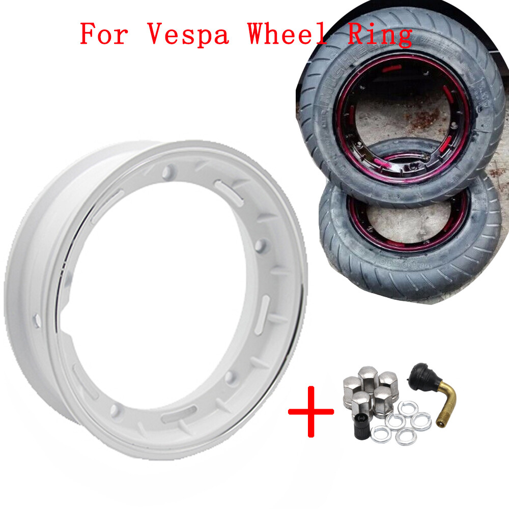 Phụ Tùng Xe Máy Phổ Thông Bánh Xe Nhôm VESPA Vòng Nhôm Piaggio Với Van Bơm Hơi (2.5X10Inch)
