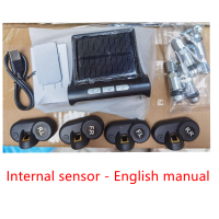 【Local delivery】TPMS Wireless Tire Pressure Monitoring System Solar Car Tyre Pressure Alarm LCD Display Tempera-ture Warning With 4 External Sensors
