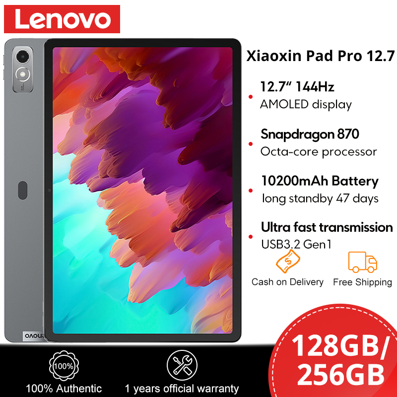 Lenovo Xiaoxin Pad Pro 12.7” 144Hz Display Tablet 128GB/256GB 10200mAh Battery Snapdragon 870 Pad Global ROM