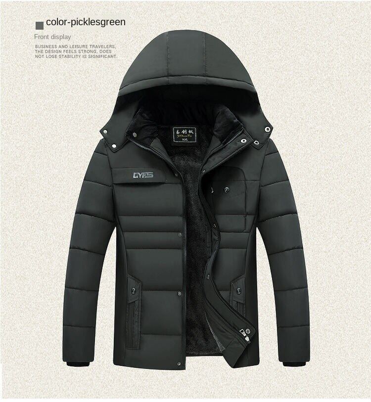[24-hour delivery] thickened fleece-lined mens clothing middle-aged and elderly warm-keeping cotton clothing winter clothes casual cotton-padded jacket dads coat for the elderly men