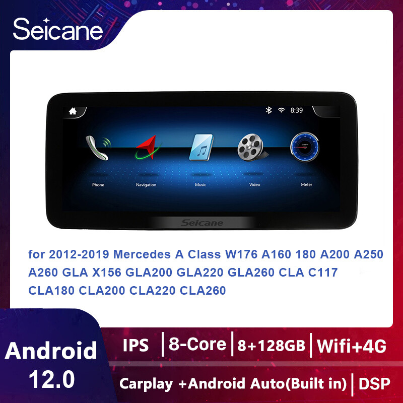 Seicane 12.3inch Android 12.0 IPS Touchscreen 4+64G Car Gps Multimedia Video Radio Player for 2012-2015 2016 2017 2018 2019 Mercedes A Class W176 A160 180 A200 A250 A260 GLA X156 GLA200 GLA220 GLA260 Built-in Carplay DSP Support SWC Netflix Waze YouTube ราคา 8,967 บาท*ส่งฟรี