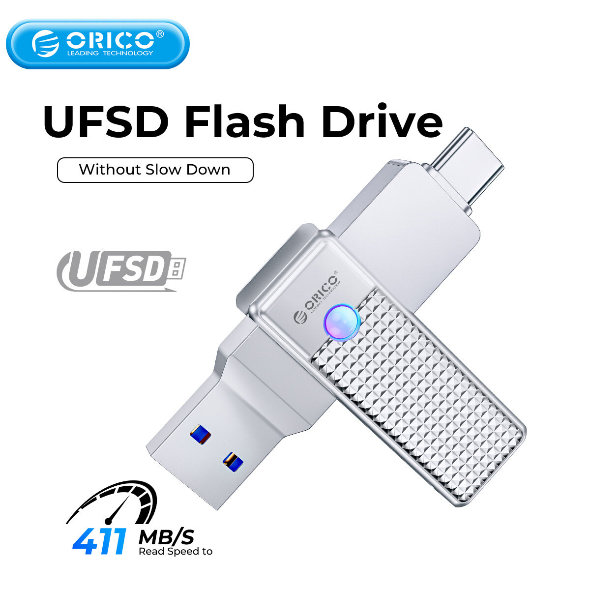 ORICO ufsd 405 MB/giây 2 trong 1 ổ đĩa đèn flash kép tốc độ cao ổ USB nhỏ loại C USB một giao diện kép cho Macbook điện thoại thông minh Android PC