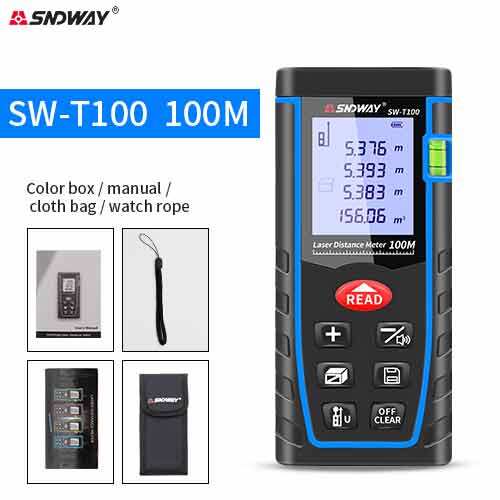 Máy Viễn Trắc Laze SNDWAY Máy Đo Khoảng Cách, Băng Dính Công Cụ Đo Khoảng Cách Cầm Tay 40M 60M 80M 100M