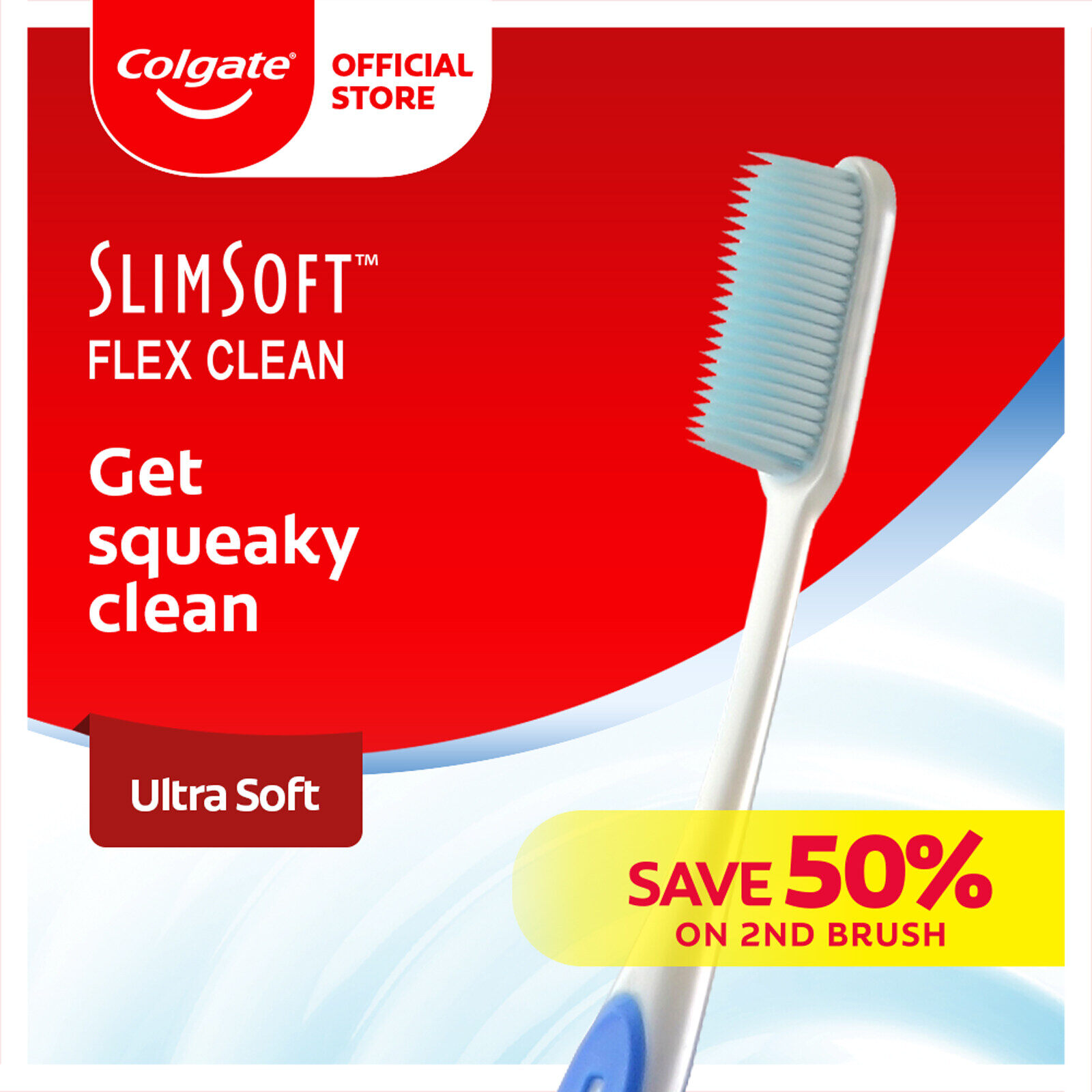 Gambar Colgate SlimSoft Flex Clean Toothbrush Valuepack 2s (Ultra Soft)