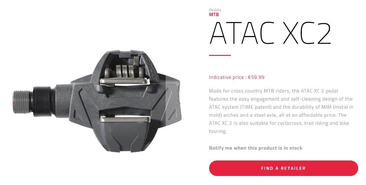 time atac xc2 pedals