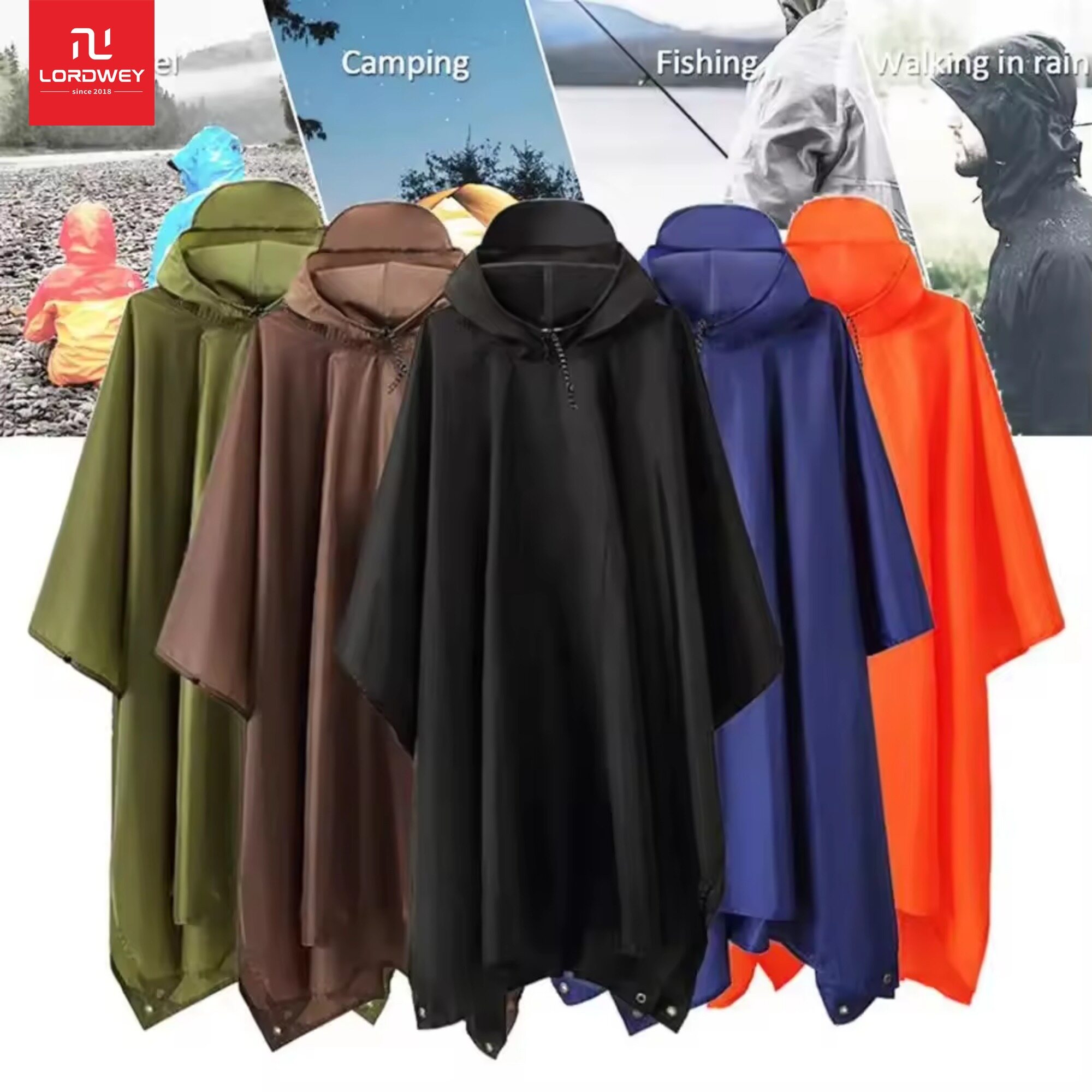 LORDWEY 3 In 1 Outdoor Military Waterproof Raincoat Rain Coat Men Raincoat Women Awning From The Rain Motorcycle Rain Poncho Picnic Mat ราคา 333 บาท*ส่งฟรี