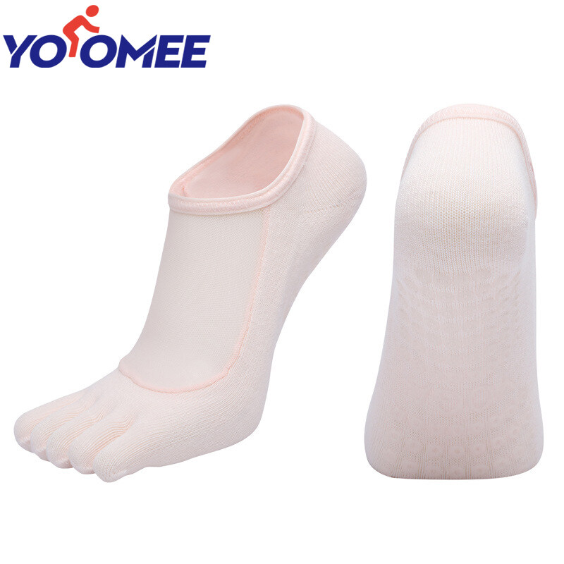 Yoomee Pilates tất xỏ ngón chân toàn bộ vớ nữ bằng silicon chống trượt lưới phụ kiện tập yoga chống 