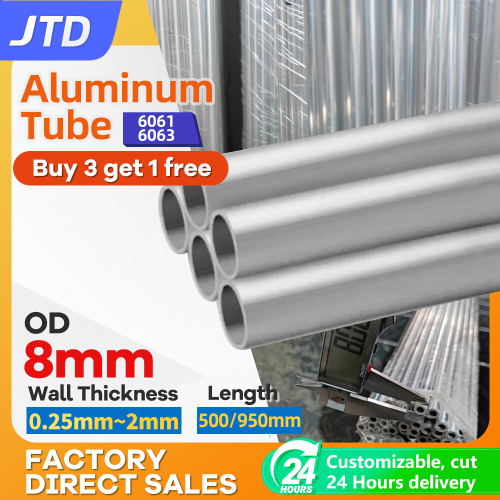 1000mm x 6063 nhôm od 8mm độ dày thành hợp kim 0.25 0.3 0.4 0.5 1mm 2mm ống tròn al-mg-si ống nhôm rỗng 6061t6 ống hợp kim nhôm 6061 ống nhôm ống tròn ống nhôm cứng thanh nhôm rỗng thanh nhôm định hình