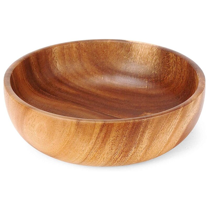 Beautiful Style Wooden Bowl Salad/Fruit Rice Bowls Natural Wood Tableware 