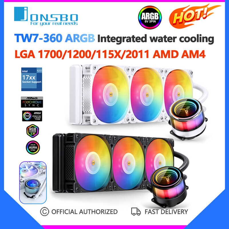 Jonsbo bộ tản nhiệt cpu làm mát bằng nước tích hợp tw7-360 argb bộ tản nhiệt tích hợp quạt 120mm intel lga1700 115x 1200 2011 amd am4