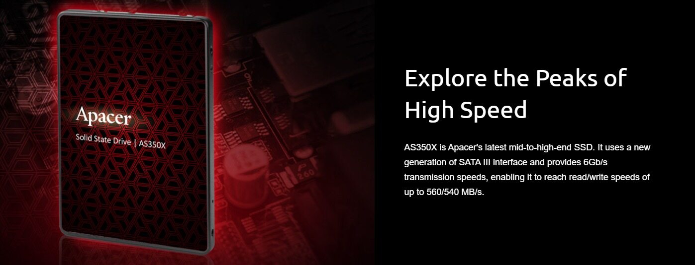 Apacer AS350X SSD　AP2TBAS350XR-1(ほぼ未使用) Apacer AS350X 1TB 3D Nand SSD, 2.5 inch 7mm, 6Gbps SATA3 Interface