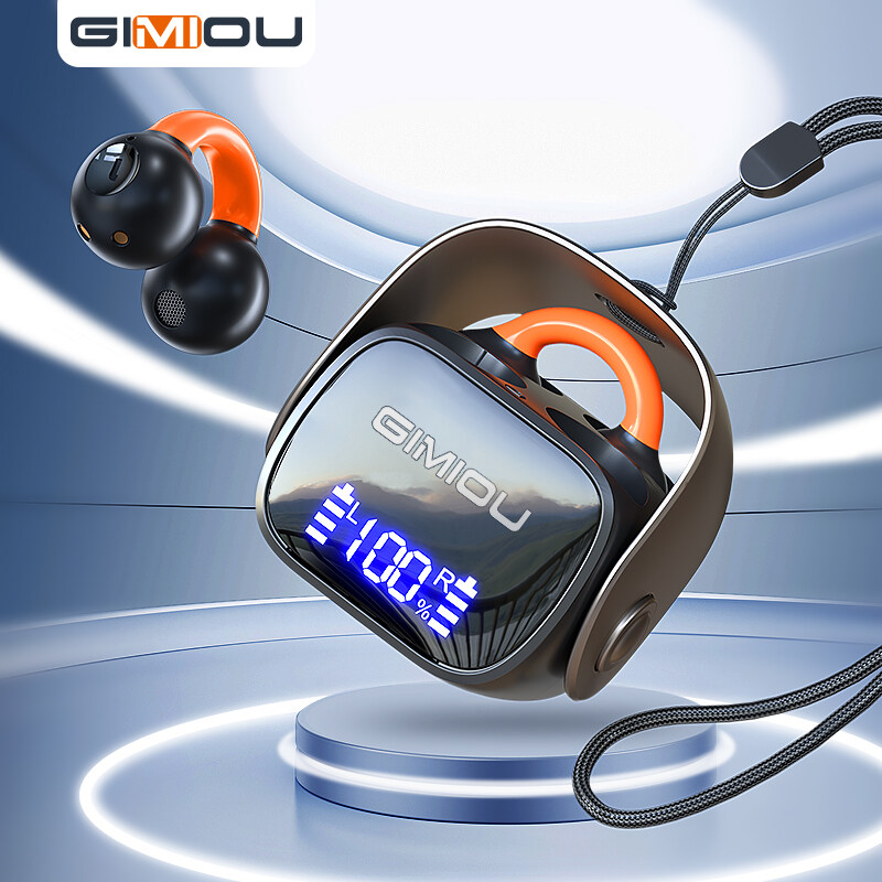 GIMIOU Kim Loại bluetooth mini Tai nghe không dây dẫn truyền âm thanh qua xương Earbuds Khuyên tai TWS Tai nghe bass Tiếng Ồn Hủy Bỏ Tai nghe kèm mic Cho điện thoại iPhone Android
