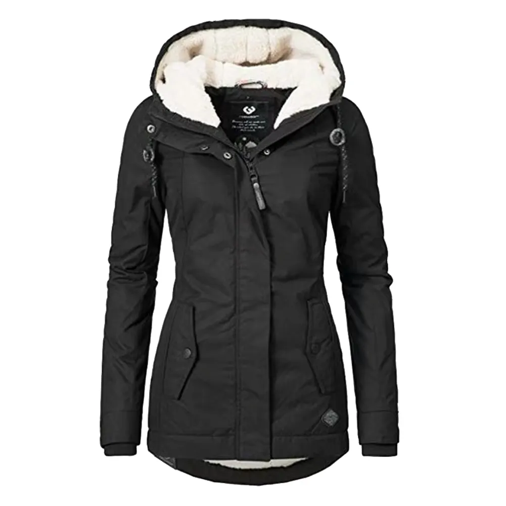 fleece hooded warm coat