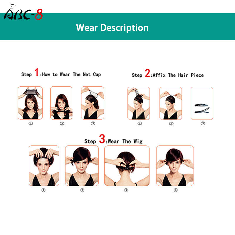 ABC Tóc Giả Ngắn Gợi Cảm Cho Nữ, Tóc Giả Tổng Hợp Nhiều Màu Tóc Giả Hóa Trang Dự Tiệc Cho Nữ