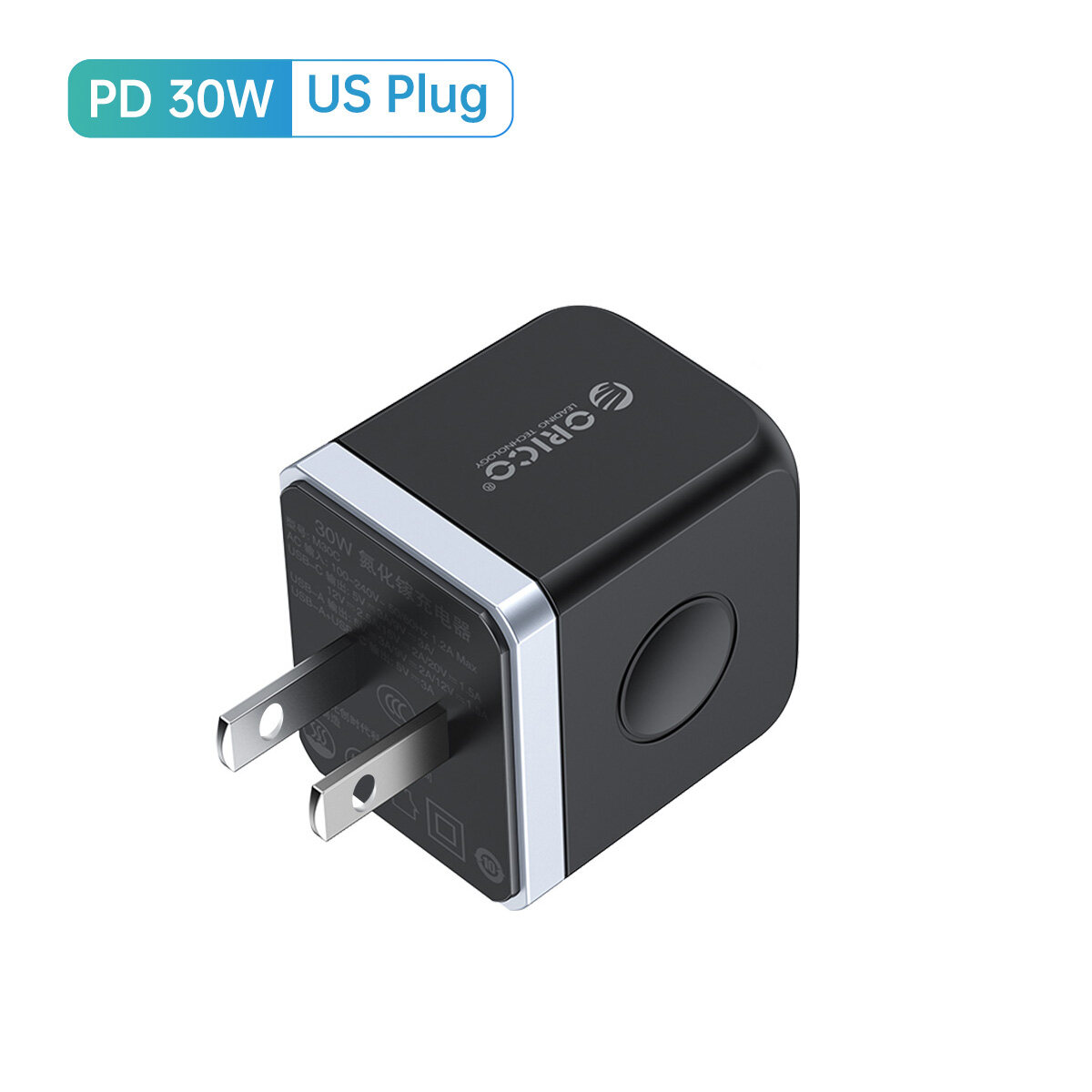 ORICO PD 30W gan sạc nhanh Sạc Loại C Bộ chuyển đổi cho điện thoại 14 Pro Max 13 pd3.0 QC3.0 loại US