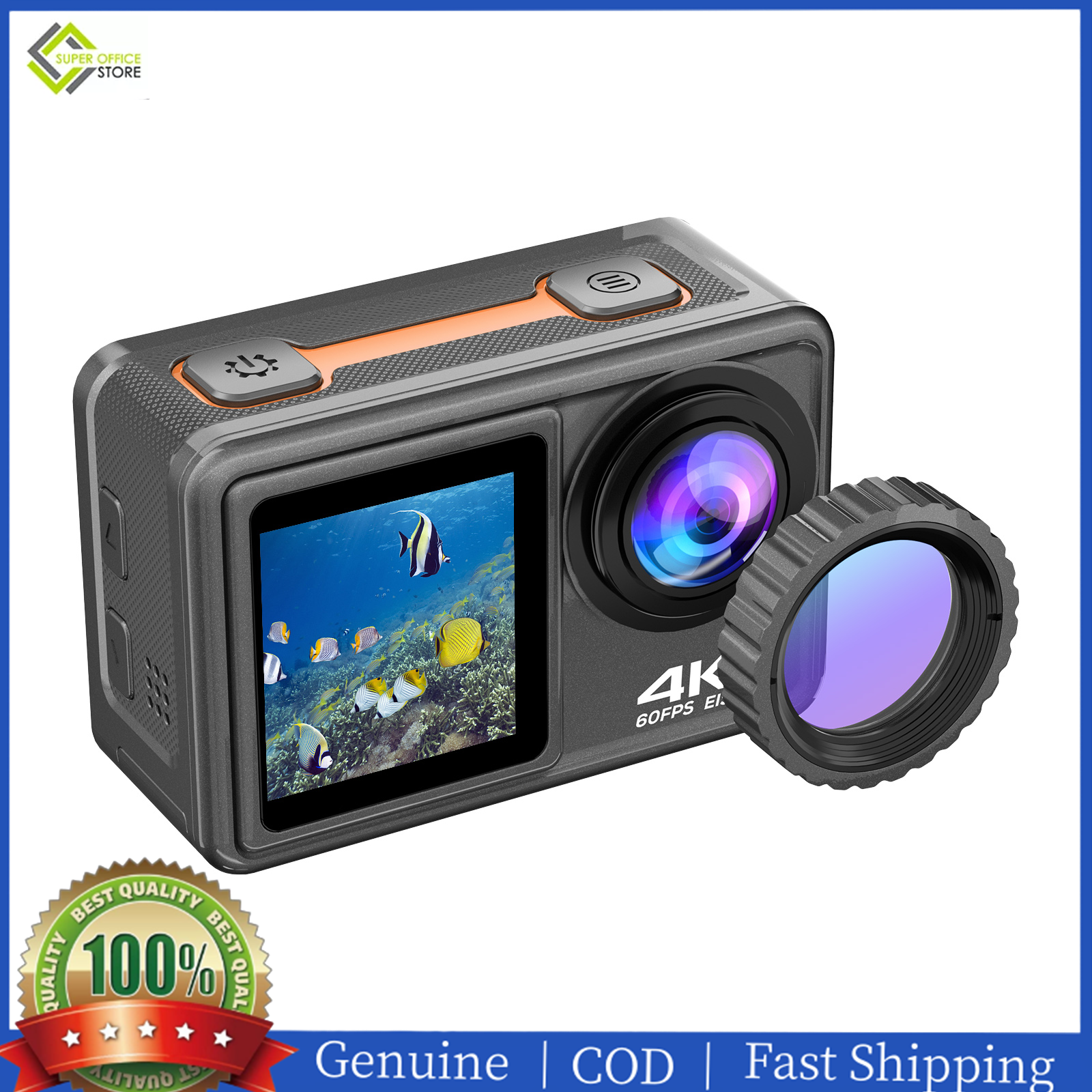 【Best Selling】Aibecy 4K 24MP Dual Screen Sport Camera DV Camcorder 2.0 In-ch Screen 170° Wide Angle EIS 40m Waterproof Wi-Fi with Macro Lens Remote Control for Outdoor Sports ราคา 4,409 บาท*ส่งฟรี