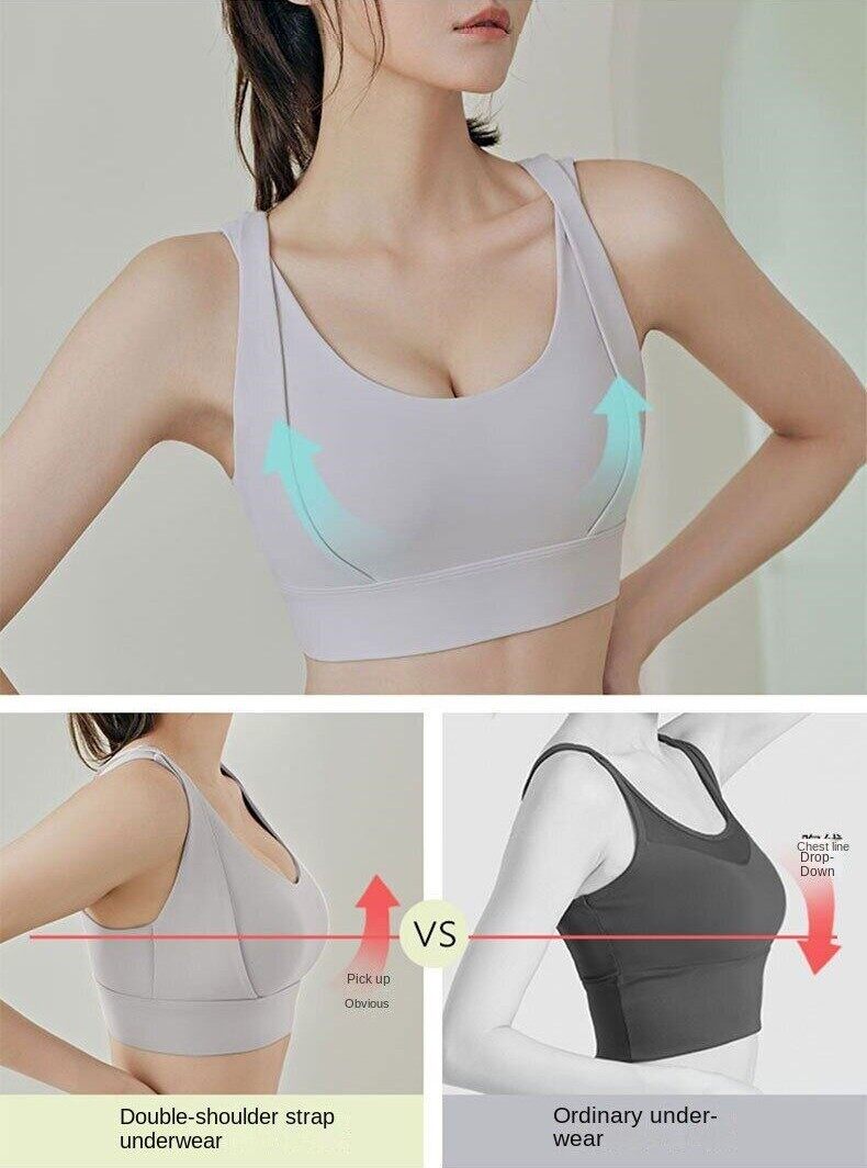 SUPERFLOWER Women's High Support Shockproof Sports Bra with Removable Pads for Jogging Yoga Fiess_voghion.com